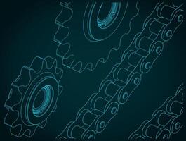Chains and sprockets vector