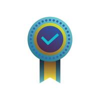 approved icon, checking quality sign and symbol. Medal with check mark for computer, web and mobile app. vector