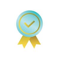 approved icon, checking quality sign and symbol. Medal with check mark for computer, web and mobile app. vector
