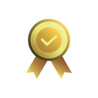 approved icon, checking quality sign and symbol. Medal with check mark for computer, web and mobile app. vector