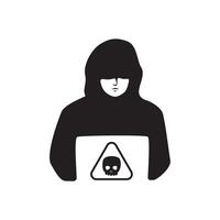 hacker silhouette design. cyber system hack sign and symbol. vector