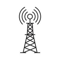 antenna tower icon design. telecommunication data network sign and symbol. vector