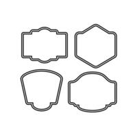 set of retro badge template design. blank premium frame illustration. vector