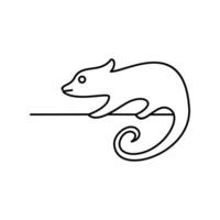 simple line chameleon logo design template. exotic reptile icon sign and symbol. vector