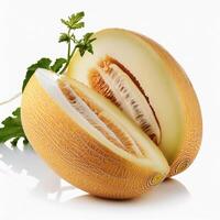 Sweet and fresh melons are appetizing. isolated on white background photo