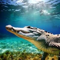 crocodile alligator in unterwater photo