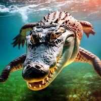 crocodile alligator in unterwater photo