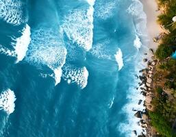 Abstract water wallpaper background , water texture blue tone. abstract background of beach photo