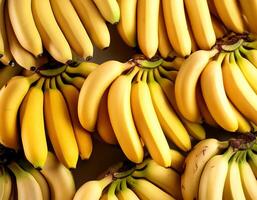 Close-up shot of group of bananas. flat lay. full frame. background concept. top of views. photo