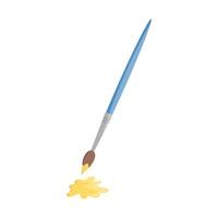 Paint brush and paint drop isolated in white background. illustration vector
