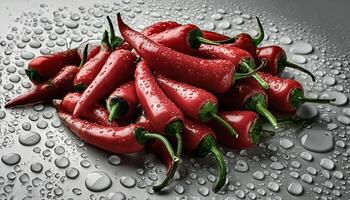 Fresh a pile of Cayenne pepper against a white background photo