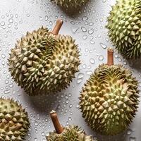 fruit concept. Fresh a pile of durian against a white background photo