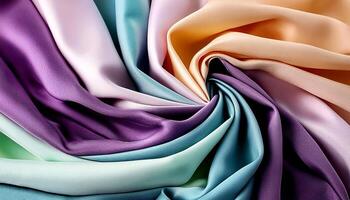 Colorful plain fabric texture with creative, smooth and crumpled or shabby patterns as background photo