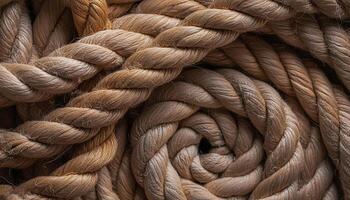 Texture of Jute. Twisted linen rope. as background. top view. pattern texture background photo