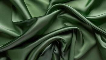 Texture of crumpled fine green cotton fabric as background. Shabby bed sheets. top view.pattern texture background photo