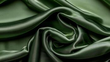 Texture of crumpled fine green cotton fabric as background. Shabby bed sheets. top view.pattern texture background photo