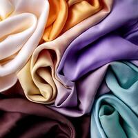 Colorful plain fabric texture with creative, smooth and crumpled or shabby patterns as background photo