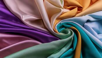 Colorful plain fabric texture with creative, smooth and crumpled or shabby patterns as background photo