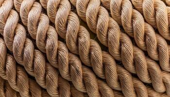 Texture of Jute. Twisted linen rope. as background. top view. pattern texture background photo