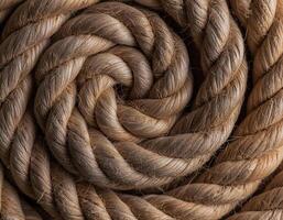 Texture of Jute. Twisted linen rope. as background. top view. pattern texture background photo