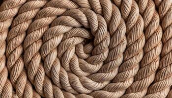 Texture of Jute. Twisted linen rope. as background. top view. pattern texture background photo