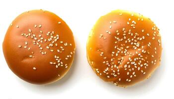 Creative food concept. hamburger against a white background. hamburger bun. photo