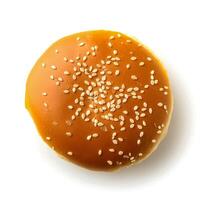 Creative food concept. hamburger against a white background. hamburger bun. photo