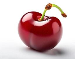 Fresh and ripe whole Cherry isolated on white background photo