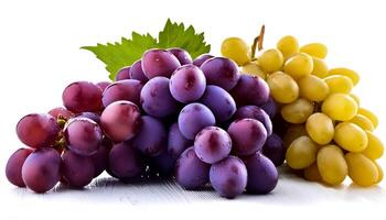 Fresh and ripe grapes isolated on white background photo