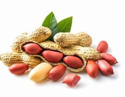 Peanut nuts isolated, peanut seeds isolate, white background, peanut nut isolated on white photo