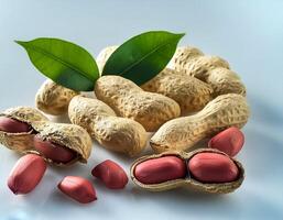Peanut nuts isolated, peanut seeds isolate, white background, peanut nut isolated on white photo