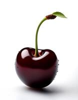 Fresh and ripe whole Cherry isolated on white background photo