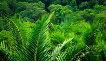 Green tropical forest. Pattern Texture Background. photo