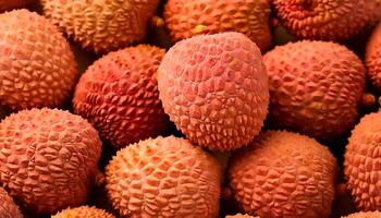 Fresh lychee fruit. Pattern texture background. photo