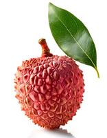 Fresh lychee fruit isolated on white background. photo