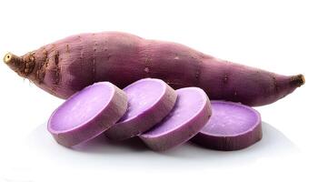 Purple sweet yam isolated on white background photo