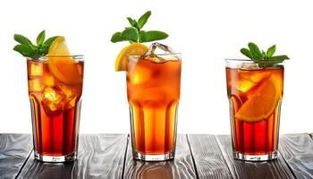 iced tea isolated on white background photo
