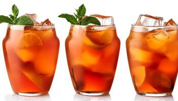 iced tea isolated on white background photo