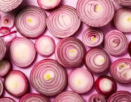 red onion slices. photo