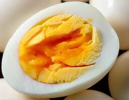 Photo a boiled egg. Pattern texture background.