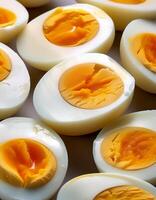 Photo a boiled egg. Pattern texture background.