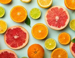 Grapefruit, lime, orange, lemon. photo