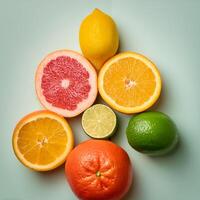 Grapefruit, lime, orange, lemon. photo