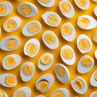 Photo a boiled egg. Pattern texture background.