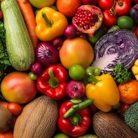 High quality photo fresh fruits and vegetables. Pattern texture background.