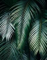 Nature view of green leaf and palms photo