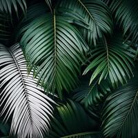 Nature view of green leaf and palms photo