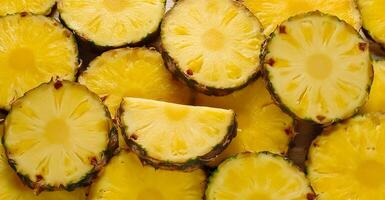 a pile Pineapple fruit fresh, organic. photo