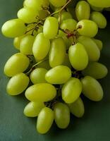 close up a pile of close-up green grapes fruit fresh, organic. photo