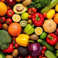 High quality photo fresh fruits and vegetables. Pattern texture background.